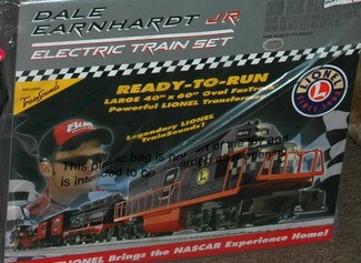 Train Town Toy and Hobby has the Dale Earnhardt, Jr., Lionel NASCAR train set