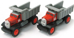These twin dump trucks think they know everything about construction, and cause havoc by their reckless nature. They like to bully the smaller machines in the yard, but eventually they always get their comeuppance.